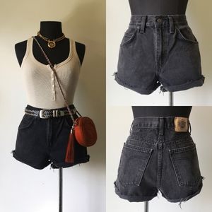 Vintage GWG Faded black denim shorts